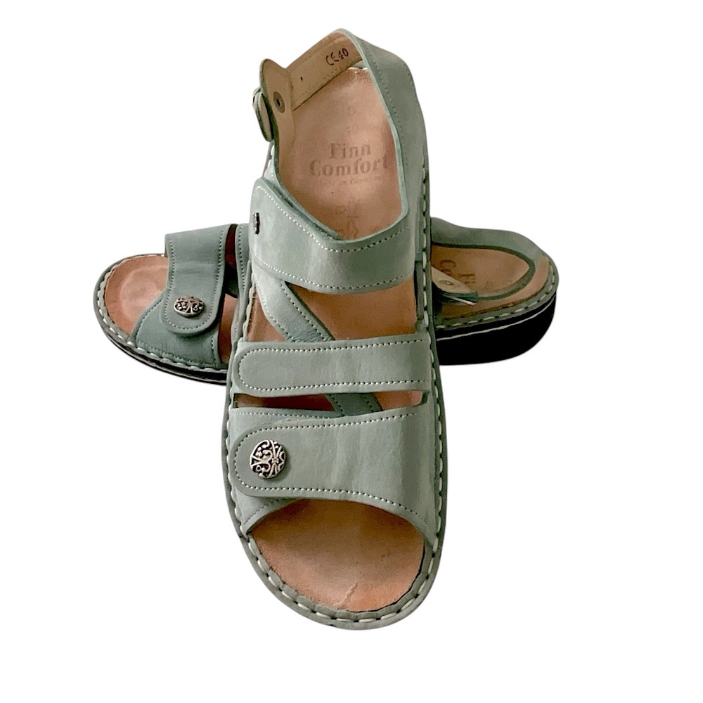 Finn Comfort Nubuck Gomera-S Sandals - Ice Green, Size 9US/40EU (EUC)